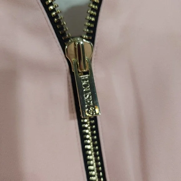 House of CB Womens Dress Dominique Baby Pink Full Zip Deep V Neck Bodycon Sz XS - Picture 12 of 12